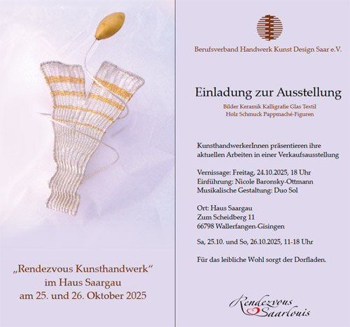 „Rendezvous Kunsthandwerk“ im Haus Saargau
