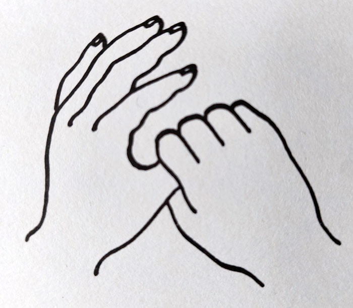 zwei gezeichnete Hände